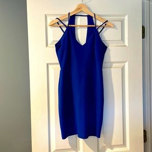 Hidden label, cobalt blue cocktail dress